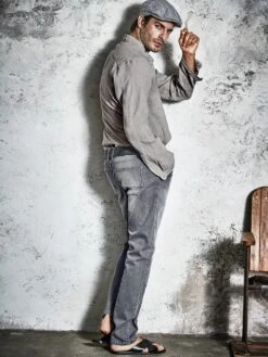 Leinenhemd Top -Men's Clothing Verkäufe EC10 4313 DF