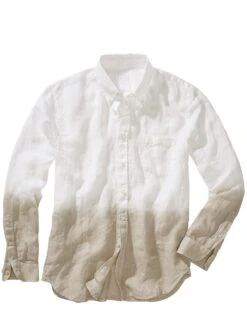 Farbbad-Leinenhemd -Men's Clothing Verkäufe EC10 4364 FA 1