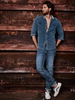 Tiefgründiges Jeanshemd -Men's Clothing Verkäufe EC10 4835 DF 1