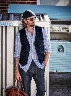 Ausgeglichenes Leinenhemd -Men's Clothing Verkäufe EC10 7386 DF