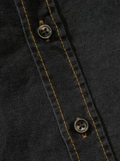 Viel-Flachs-Jeanshemd -Men's Clothing Verkäufe EC10 7472 DH