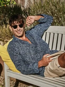 Wild-und-frei-Leinenhemd -Men's Clothing Verkäufe EC10 7511 DE 1