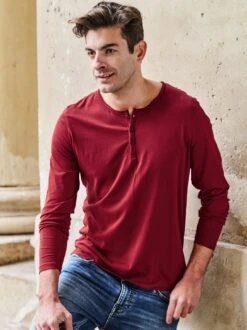 Ausdauer-Henley -Men's Clothing Verkäufe EC23 6342 DF
