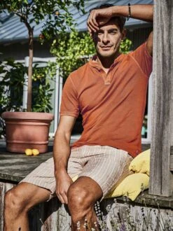 Lust-auf-Luft-Leinenpolo -Men's Clothing Verkäufe EC23 6481 DF 1