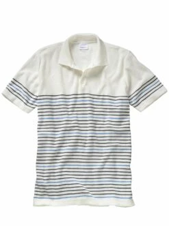 Halbstreifen-Strickpolo -Men's Clothing Verkäufe EC23 6520 FA 1