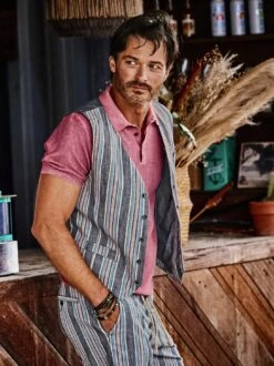 Wadenbetoner-Streifenshorts -Men's Clothing Verkäufe EC24 6232 DD