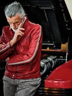 Scuderia-Lederjacke -Men's Clothing Verkäufe EC24 6303 DE 1