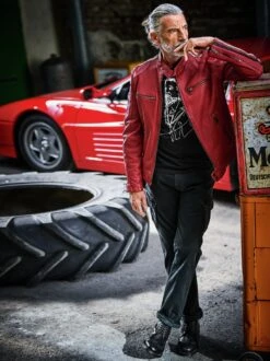 Scuderia-Lederjacke -Men's Clothing Verkäufe EC24 6303 DF 1