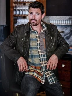 Gewaschene Bikerjacke -Men's Clothing Verkäufe EC24 6680 DD 1