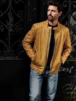 Regelbruch-Lederjacke -Men's Clothing Verkäufe EC24 6714 DF