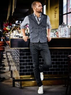 Denim-Weste -Men's Clothing Verkäufe EC24 6915 DE