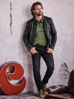 Regelbruch-Lederjacke -Men's Clothing Verkäufe EC24 7252 DC