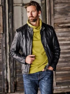 Regelbruch-Lederjacke -Men's Clothing Verkäufe EC24 7252 DD