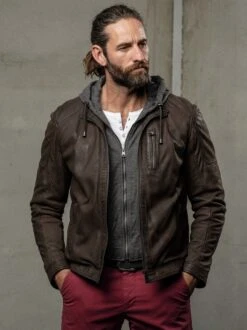 Hausboot-Lederjacke -Men's Clothing Verkäufe EC24 7667 DA